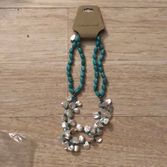 Coldwater Creek Jewelry - Coldwater Creek Turquoise and Pearl Necklace